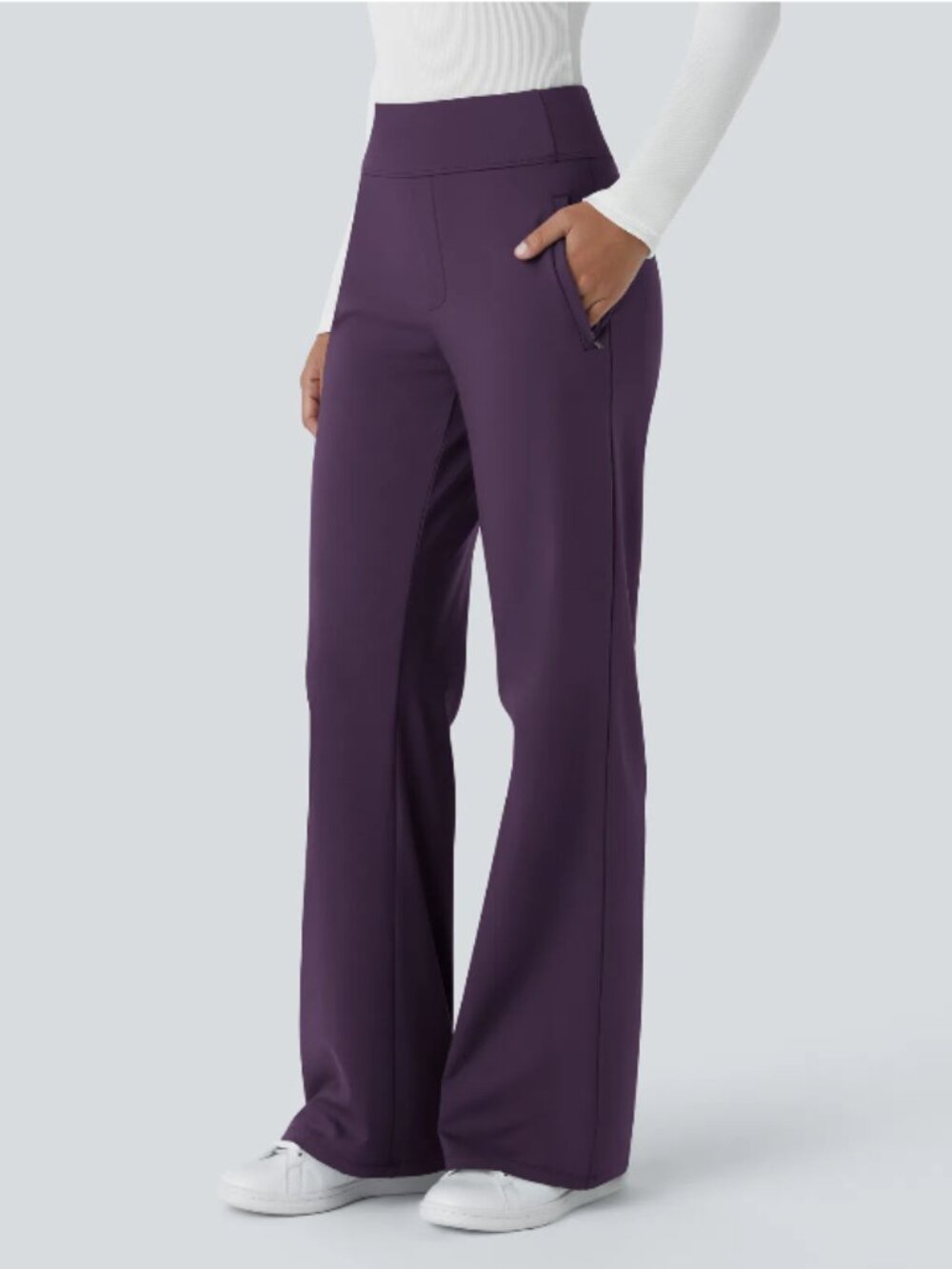Halara Flex™ DayStretch Mid Rise Side Zipper Pocket Work Flare Pants